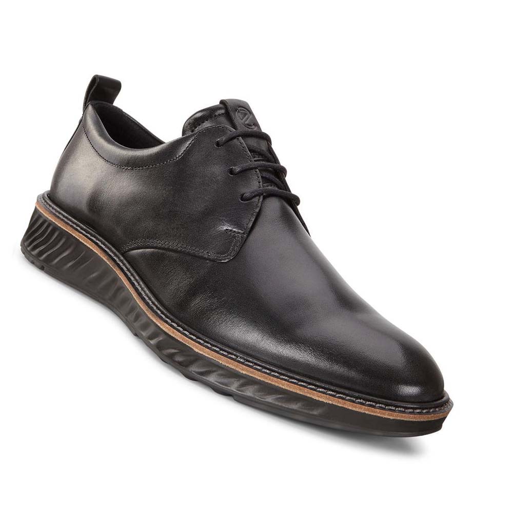 Férfi Ecco St.1 Hibrid Plain Toe Ruha Cipő Fekete | HU 531WNB